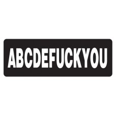 Helmet Sticker 'ABCDEFUCKYOU'