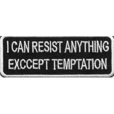Biker Patch 'I CAN RESIST ANYTHING EXCEPT TEMPTATION' 