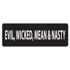 Helmet Sticker 'EVIL, WICKED, MEAN & NASTY' 