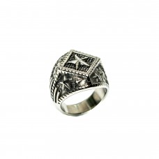 Stainless Steel Ring Raised Star