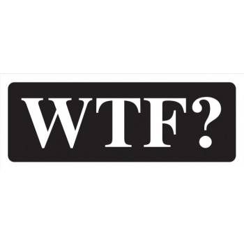Helmet Sticker 'WTF?'