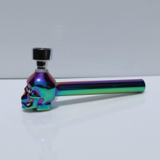Glass Pipe Rainbow Skull Design