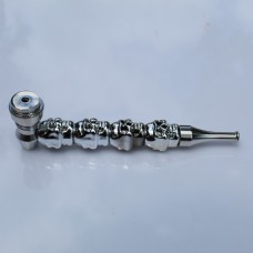 Metal Pipe With 4 Skulls Design